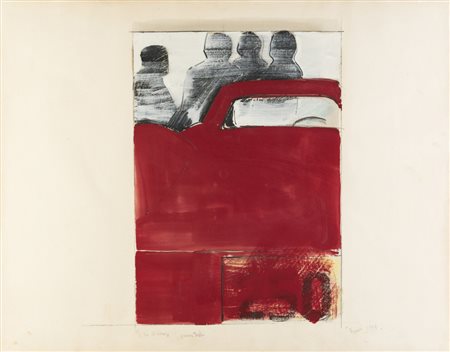 Cesare Tacchi 250 LE MANS-FERRARI '64 - Smalto su carta, cm 84x68, Firma,...