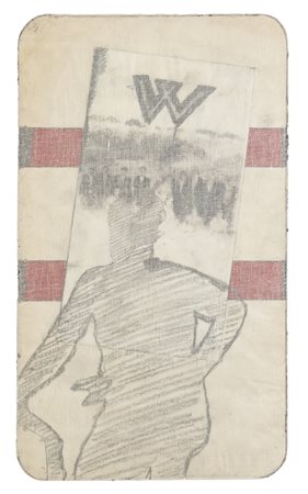 Fabio Mauri SCHERMO - Tecnica mista garza, matite, pastelli e carta, cm...