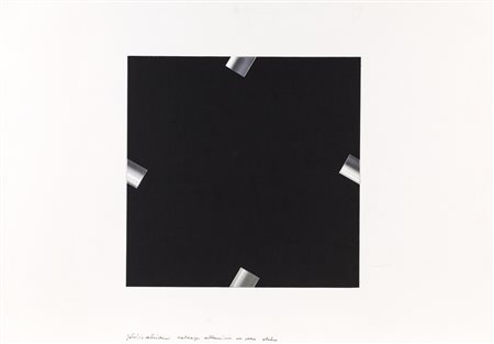 Getulio Alviani STUDIO - Collage di alluminio su cartoncino, cm 50x70, Firma...