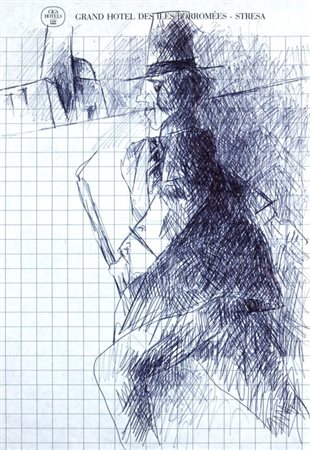 TADINI EMILIO (Milano 1929 - Milano 2002) "Figura" Biro su carta cm. H: 30.00...