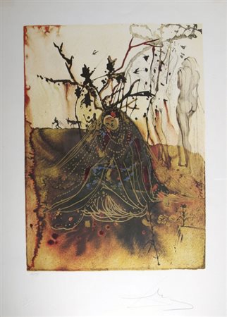 DALI' SALVADOR (Figueras 1904 - Figueras 1989) "Senza titolo" Litografia...