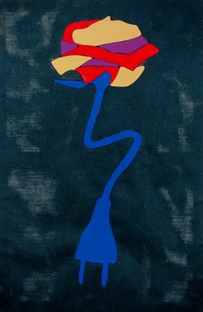 LODOLA MARCO (Dorno Pavia 1955) "Rosa con spina" 2001 Carta colorata...