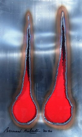 AUBERTIN BERNARD (Fontenay aux Roses 1934) "Fer BrÃ»lÃ©" 2010 Lamiera...