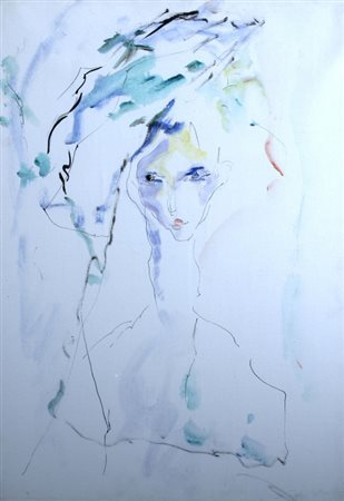 TRECCANI ERNESTO (Milano 1920 - Milano 2009) "Figura" Olio su tela cm. H:...