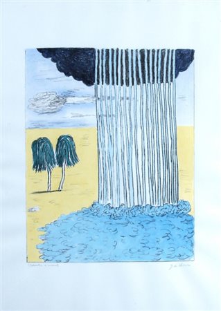 DE CHIRICO GIORGIO (Volos 1888 - Roma 1978) "La pioggia nel deserto"...