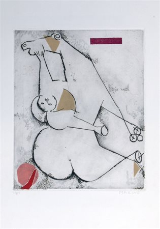 MARINI MARINO (Pistoia 1901 - Viareggio 1980) "Gioco perfetto" Puntasecca,...