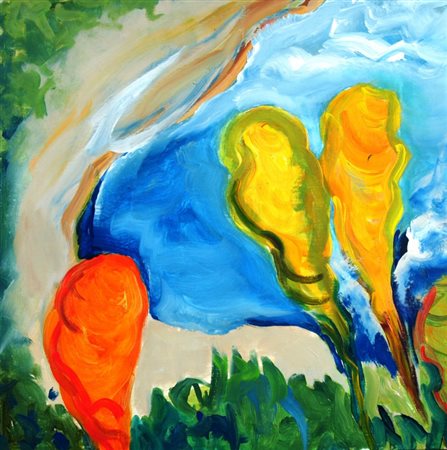 GERMANA' MIMMO (Catania 1944 - Busto Arsizio 1992) "Senza titolo" 1990 Olio...