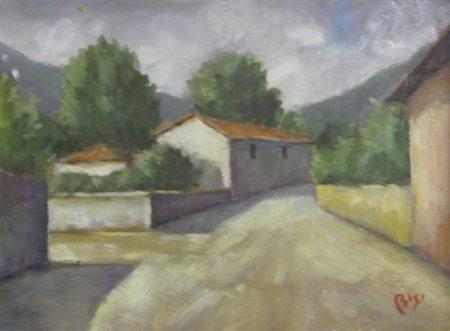 BIGI A. PAESAGGIO TOSCANO OLIO SU CARTONE cm 20 x 25 Firma in basso a destra