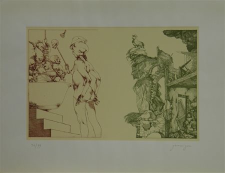 GROMO GIOVANNI SUSANNA, 1974 ACQUAFORTE cm 50 x 65 Firma in basso a destra...