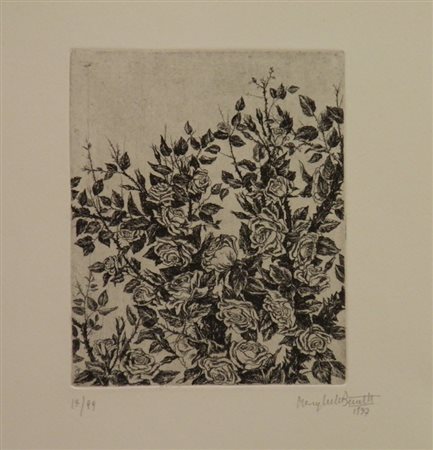 BENETTI MARGHERITA ROSE, 1977 INCISIONE cm 32,5 x 34,5 Firma in basso a...