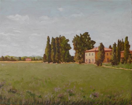 MAGNANI NELLO BUDRIO (BO) 1935 PAESAGGIO, 2010 OLIO SU TELA cm. 40 x 50 Sigla...