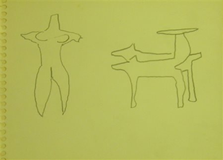 NOVELLI GASTONE Vienna 1925 Milano 1968 SENZA TITOLO, 1962 MATITA SU CARTA cm...