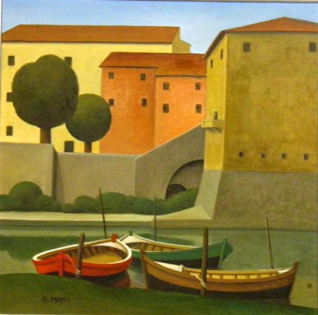 MASI ROBERTO FIRENZE 1940 BARCHE, 2010 OLIO SU TELA cm 50 x 50 Firma in basso...