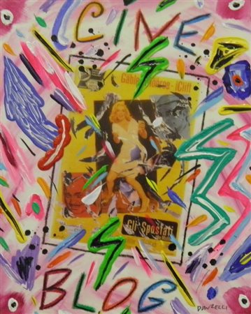 DONZELLI BRUNO NAPOLI 1941 CINEBLOG OLIO SU TELA cm 50 x 40 Firma in basso a...