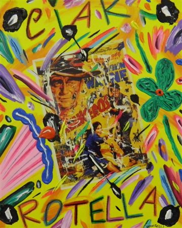 DONZELLI BRUNO NAPOLI 1941 CIAK ROTELLA OLIO SU TELA cm 50 x 40 Firma in...