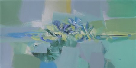 BASILE FRANCESCO NAPOLI 1953 BOUQUET, 2006 ACRILICO SU TELA cm 50 x 100 Firma...