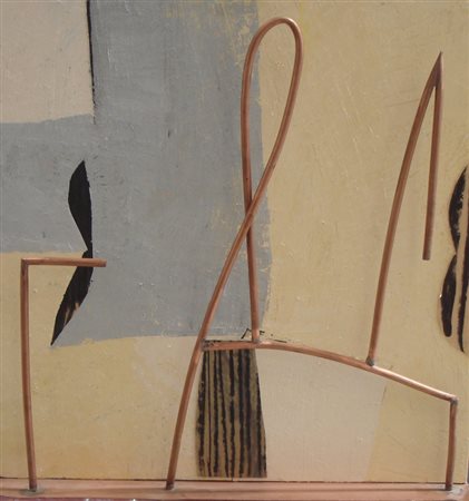 CASCELLA TOMMASO 1951 CUORE DI CENERE, 2005 TAVOLA DIPINTA CON APPLICAZIONI...