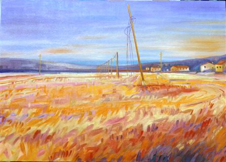 ANDALO' MICHELE CREPUSCOLO DOPO IL TEMPORALE OLIO SU TELA cm 50 x 70 Titolo e...