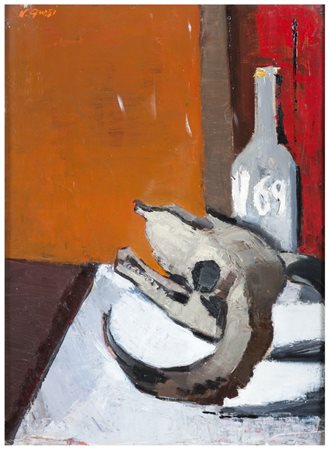 VIRGILIO GUZZI Molfetta 1902 - Roma 1978 Natura morta 1976 Olio su tela cm 55...