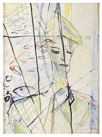 ANTONIO CORPORA Tunisi 1909 - Roma 2004 Pescatore di telline 1940 circa...