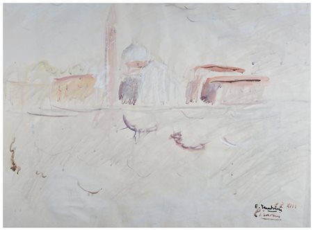 PITTORE INIZI XX SECOLO Venezia E.F. XIII 1935 Acquerello e tempera su carta...