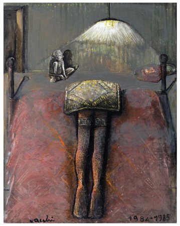 SERGIO VACCHI Catenaso 1925 - Siena 2016 Le gambe del cuscino 1984 Olio su...