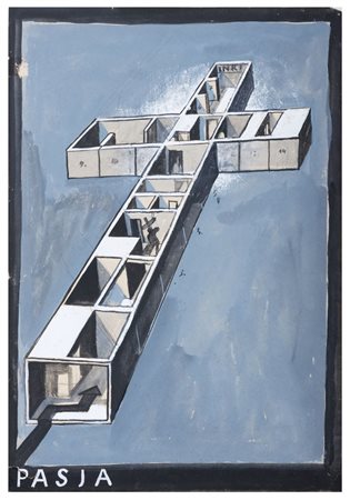 FRANCISZEK STAROWIEYSKI Bratkówk 1930 - Varsavia 200 Pasja 1990 Tempera su...