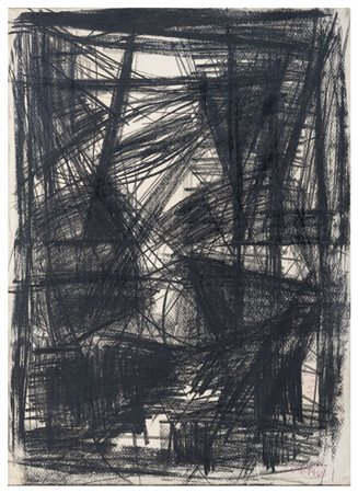 ANTONIO CORPORA Tunisi 1909 - Roma 2004 Composizione Astratta 1946 Carboncino...