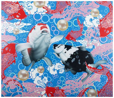 HUI XIN Xinjiang 1977 Fancy Carp 2008 Acrilico su tela cm 205 x 175 Misure cm...
