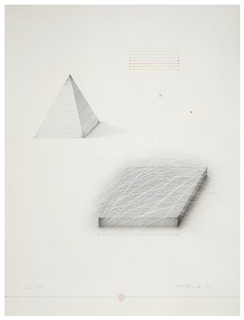 PETER KAMPHEL Geborene 1947 Senza titolo Tecnica mista di matite su carta cm...