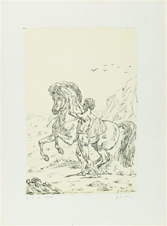 GIORGIO DE CHIRICO Volos 1888 - Roma 1978 Cavallo Litografia ex 49/94 Misure...