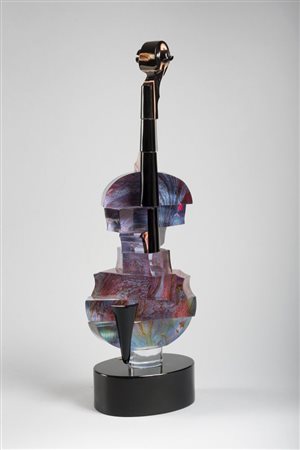 ARMAN Nizza 1928 - New York 2005 Violino Scultura in vetro di Murano h cm 71...
