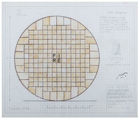 JOE TILSON Londra 1928 Fire Wheel 1973 Acquarello e tecnica mista su carta...
