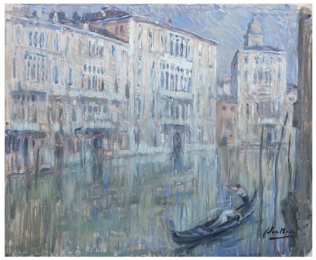 FERRUCCIO SCATTOLA Venezia 1873 - Roma 1950 Venezia Olio su tela libera cm 46...