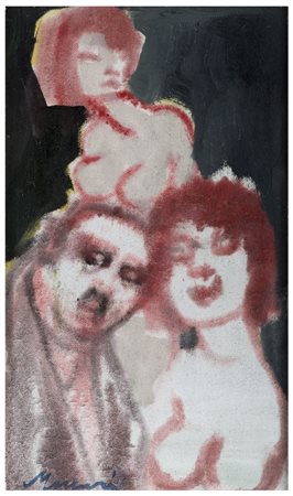 MINO MACCARI Siena 1898 - Roma 1989 Tre Figure Tecnica mista su tela...