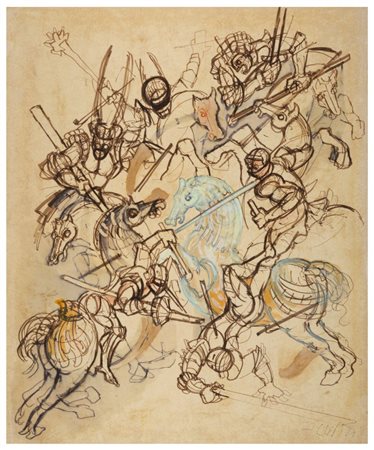 FABRIZIO CLERICI Milano 1913 - Roma 1993 Studio per lo scontro di Lipadusa...