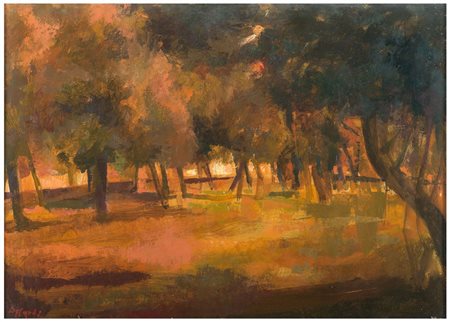 UGO ATTARDI Sori 1923 - Roma 2006 Roma 1972 Olio su tela cm 50 x 70 Firma in...