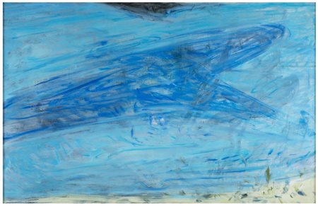 PIERO GUCCIONE Scicli 1935 L'ultima spiaggia 1968 Olio su tela cm 45 x 71...