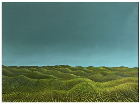 DOMENICO COLANTONI Paterno dei Marsi 1957 Paesaggio verde 1938 Olio su tela...