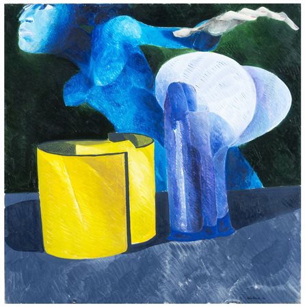 ENNIO CALABRIA Tripoli 1937 Senza Titolo 1970 Olio su tela cm 60 x 60 Firma e...