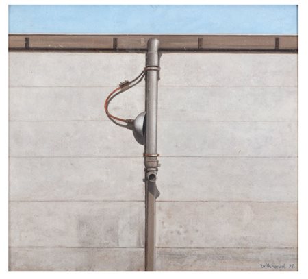 ROGER WITTEVRONGEL Blankenberge 1933 Mur de cloture 1977 Acrilico su cartone...