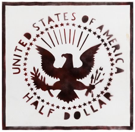 FRANCO ANGELI Roma 1935 - 1988 Antipittura 1982 circa Spray su tela cm 70 x...