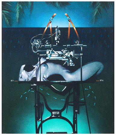 SERGIO SARRI Torino 1938 Spostamenti progressivi del tempo 1980 Olio su tela...