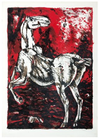 SIGFRIDO MAOVAZ Monfalcone 1927 - Panicale 1993 CavalloÂ Litografia cm 70 x...