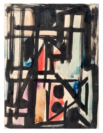 PITTORE XX SECOLO Composizione astratta 1950 circa Acquerello su carta cm 30...