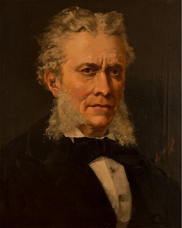 Bianchini Dipinto raffigurante "Ritratto maschile a mezzo busto" II metà XIX...