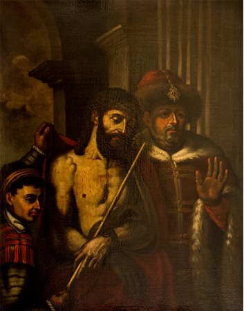 Maestro anonimo Dipinto raffigurante "Incoronazione di spine" XVII sec. Olio...