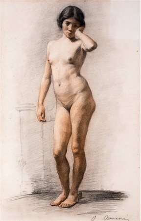 Amisani (sigl.) Disegno raffigurante Nudo femminile in piedi" I metà XX sec....