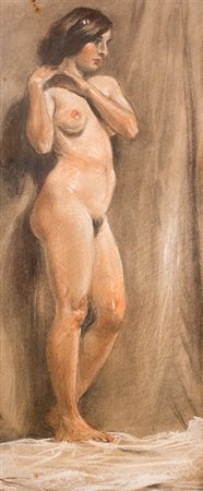 Fracassini (sigl.) Disegno raffigurante "Nudo femminile in piedi" I metà XX...