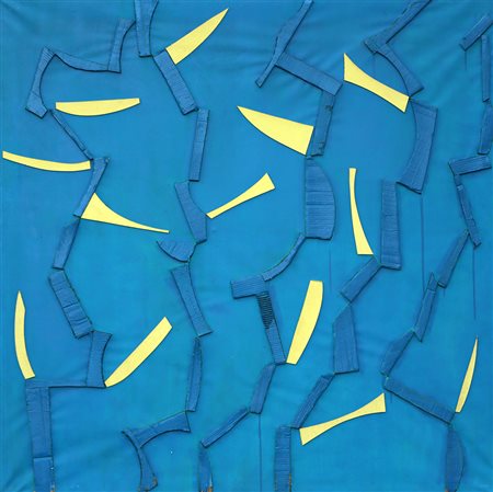 SERGIO DANGELO 1932 La saison, anni '70 Tecnica mista e collage su tela, cm....